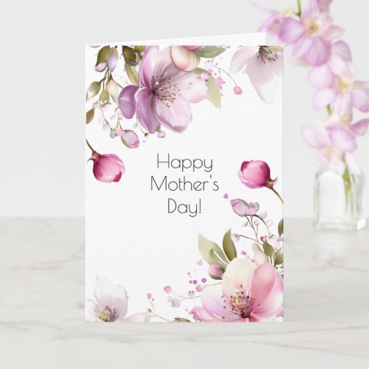 Carte de la fête des mères Rose vintage (Orchidée)