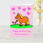 Carte de la fête des mères roses caricaturales (Fleur jaune)