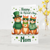 Carte de la fête des mères Saint-Patrick pour chat (Fleur jaune)