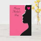 Carte de la Fête des Mères Silhouette Femme Modern (Fleur jaune)