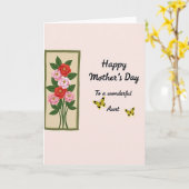 Carte de la fête des mères Tante qui rougit (Fleur jaune)