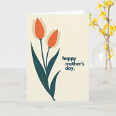Carte de la Fête des Mères Tulipe Orange Brûlée (Fleur jaune)