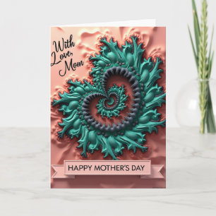 Carte de la Fête des Mères Turquoise Fractale