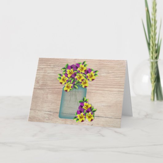 Carte de la Fête des Mères Violas Large Police (Devant)