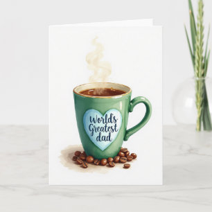 Carte de la Fête des Pères à la tasse émeraude