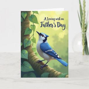 Carte de la Fête des Pères à pois pour oiseau