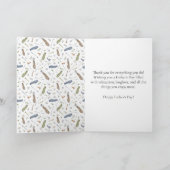 Carte de la Fête des Pères à thème golf bleu vert (Intérieur)