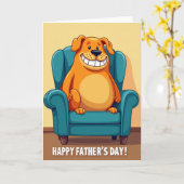 Carte de la Fête des Pères au Chien Orange (Fleur jaune)