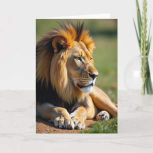 Carte de la Fête des Pères au Lion Ensoleillé