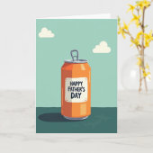 Carte de la Fête des Pères avec Boisson Orange (Fleur jaune)