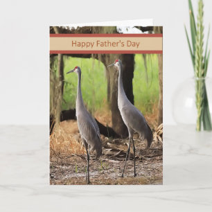 Carte de la fête des Pères avec des grues du Canad