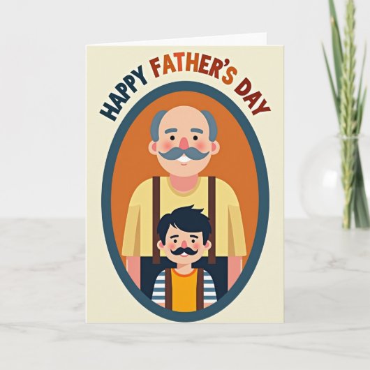 Carte de la Fête des Pères avec moustache (Devant)