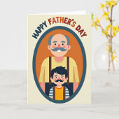 Carte de la Fête des Pères avec moustache (Fleur jaune)