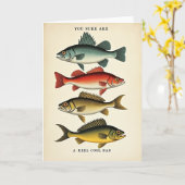 Carte de la Fête des Pères avec Poisson Sarcelle (Fleur jaune)