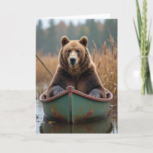 Carte de la Fête des Pères avec un bateau rustique