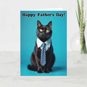 Carte de la Fête des Pères avec un chat gentil