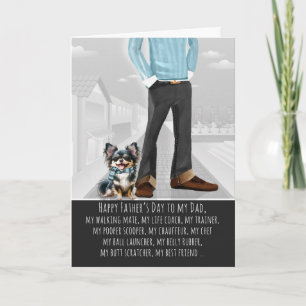 Carte de la fête des pères avec un chien Chihuahua