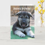 Carte de la fête des pères avec un chiot mignon (Fleur jaune)