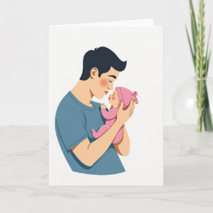 Carte de la Fête des Pères avec un tendre baiser