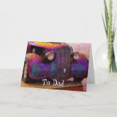 Carte de la Fête des Pères avec voiture classique  (Devant)