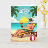 Carte de la Fête des Pères Beach Bliss (Fleur jaune)