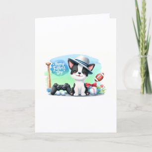 Carte de la fête des pères Boston Terrier