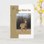 Carte de la fête des pères Buck à queue blanche (Fleur jaune)