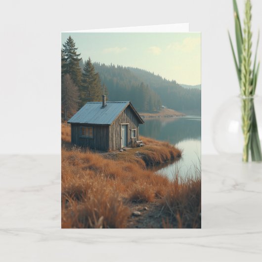 Carte de la Fête des Pères Cabane Rustique (Devant)