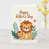 Carte de la Fête des Pères Chat de la Jungle (Fleur jaune)