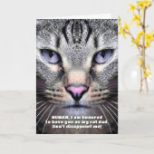 Carte de la Fête des Pères Chat Papa (Fleur jaune)