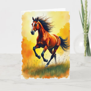 Carte de la Fête des Pères Cheval Doré
