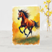 Carte de la Fête des Pères Cheval Doré (Fleur jaune)