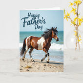 Carte de la Fête des Pères Cheval Pie (Fleur jaune)