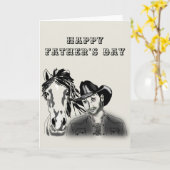 Carte de la Fête des Pères Cowboy (Fleur jaune)