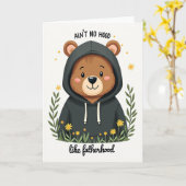 Carte de la Fête des Pères Cozy Bear (Fleur jaune)