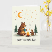 Carte de la Fête des Pères Cozy Bears (Fleur jaune)