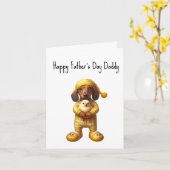 Carte de la fête des pères Dachshund Daddy (Fleur jaune)