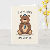 Carte de la Fête des Pères Dapper Bear (Fleur jaune)