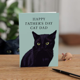 Carte de la Fête des Pères de votre chat noir