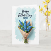 Carte de la Fête des Pères Fleur Bleue Douce (Fleur jaune)