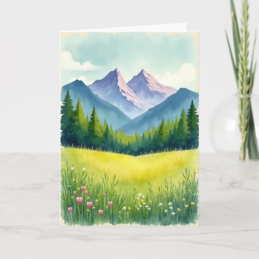 Carte de la Fête des Pères Florale Forestière (Devant)