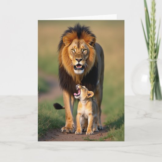 Carte de la Fête des Pères Guardian Lion (Devant)