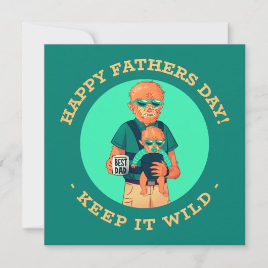 Carte de la fête des pères « Keep It Wild – Papa l (Devant)