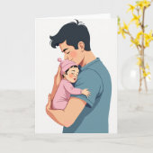 Carte de la Fête des Pères "Le Baiser le Plus Doux (Fleur jaune)
