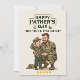 Carte de la Fête des Pères Militaire Petit Recrue