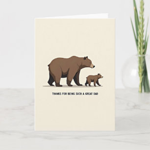 Carte de la fête des pères "Ours affectueux"