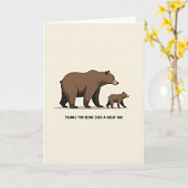 Carte de la fête des pères "Ours affectueux" (Fleur jaune)
