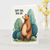 Carte de la Fête des Pères Ours Amical (Fleur jaune)