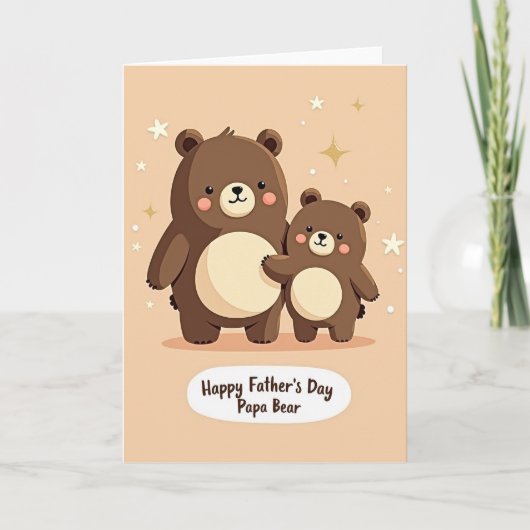 Carte de la Fête des Pères Ours Brun Chaud (Devant)