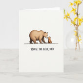 Carte de la Fête des Pères Ourson Mignon (Fleur jaune)